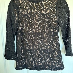 Elegant Black Lace Top by Oasis UK size 6